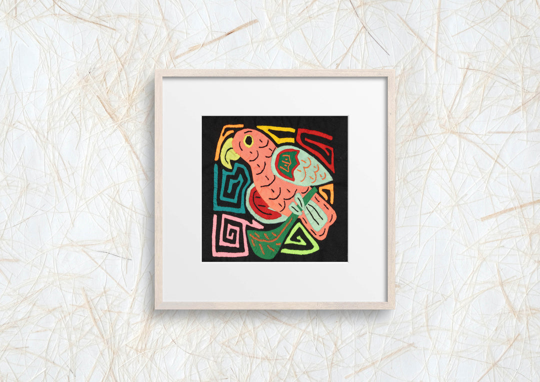 Multicolor Orange And Aqua Bird Molita