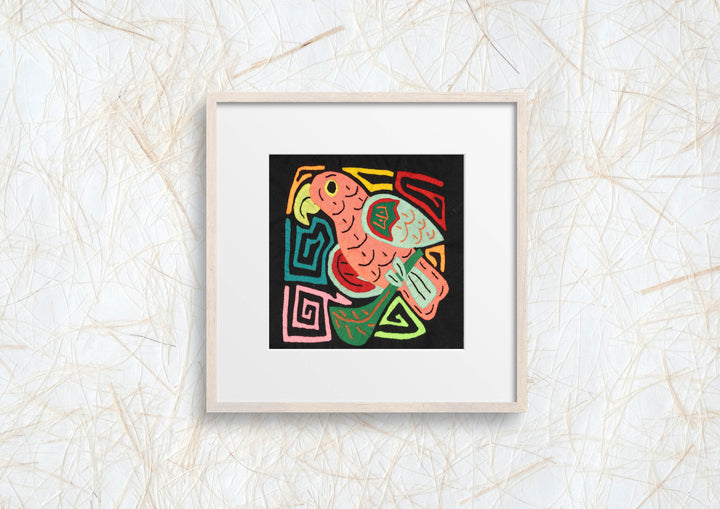 Multicolor Orange And Aqua Bird Molita