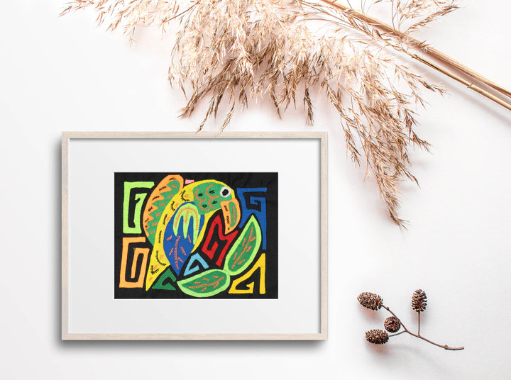 Multicolor Orange Blue And Chartruce Bird Molita