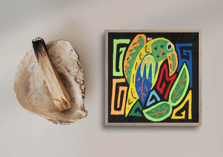 Multicolor Orange Blue And Chartruce Bird Molita