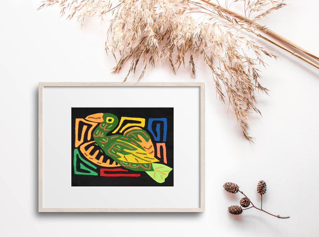 Multicolor Green And Orange Bird Molita