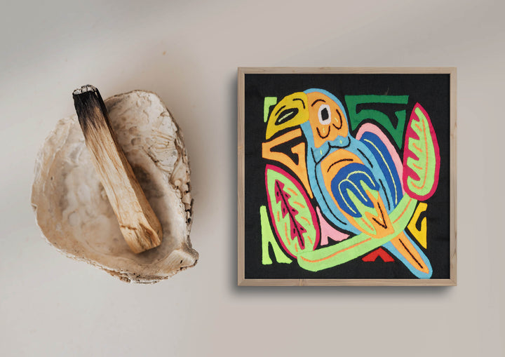 Multicolor Blue And Orange Bird Molita