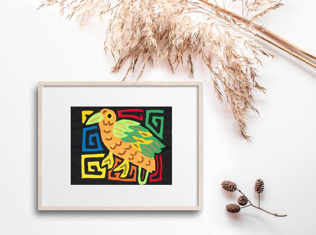 Multicolor Green And Orange Bird Molita