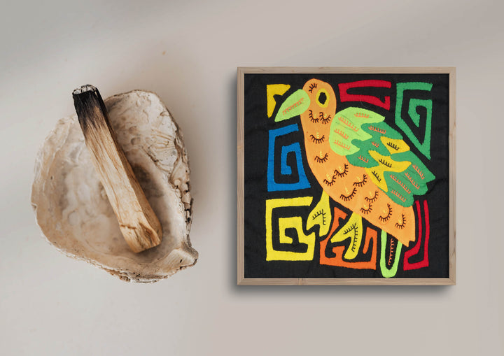 Multicolor Green And Orange Bird Molita