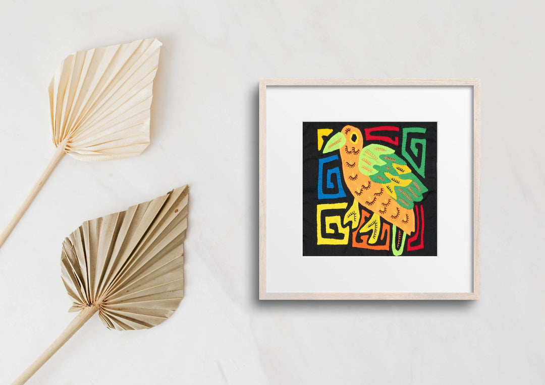 Multicolor Green And Orange Bird Molita