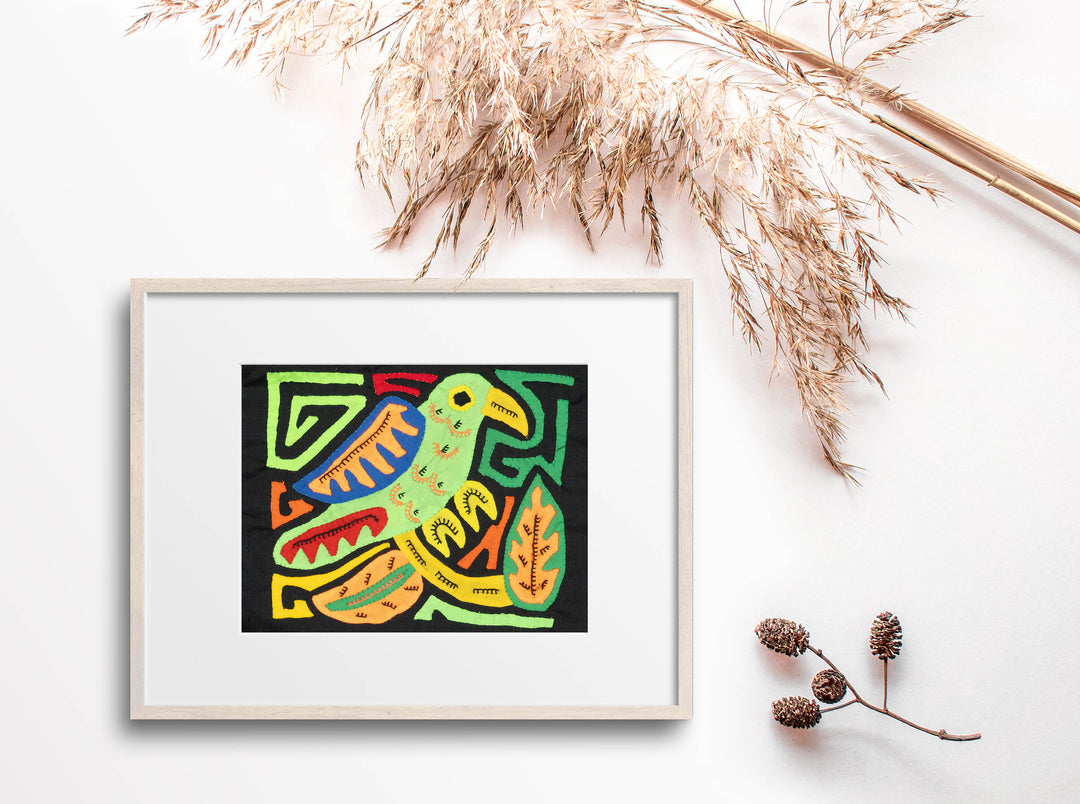 Multicolor Green And Orange Bird Molita