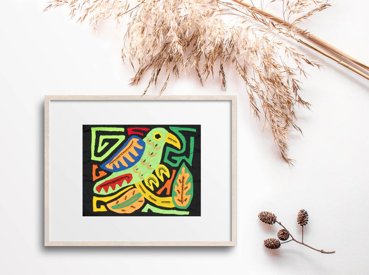 Multicolor Green And Orange Bird Molita