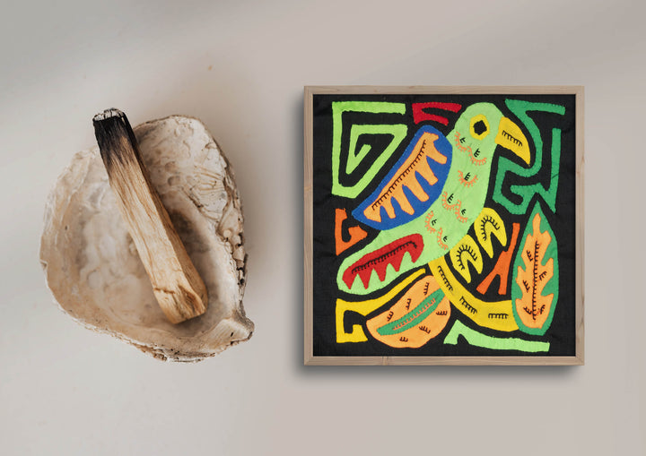 Multicolor Green And Orange Bird Molita