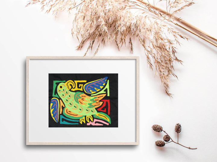 Multicolor Green Blue And Orange Bird Molita