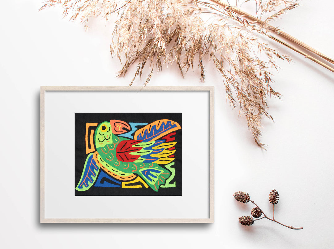 Multicolor Green Blue And Orange Bird Molita