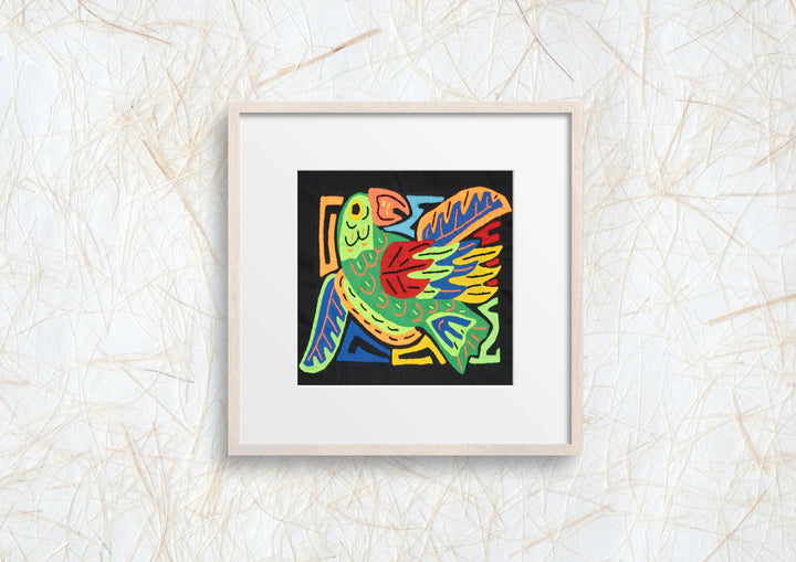 Multicolor Green Blue And Orange Bird Molita