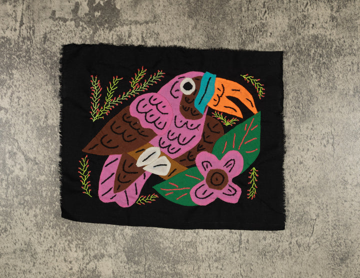 Multi-Color Toucan Bird Pink And Brown Molita