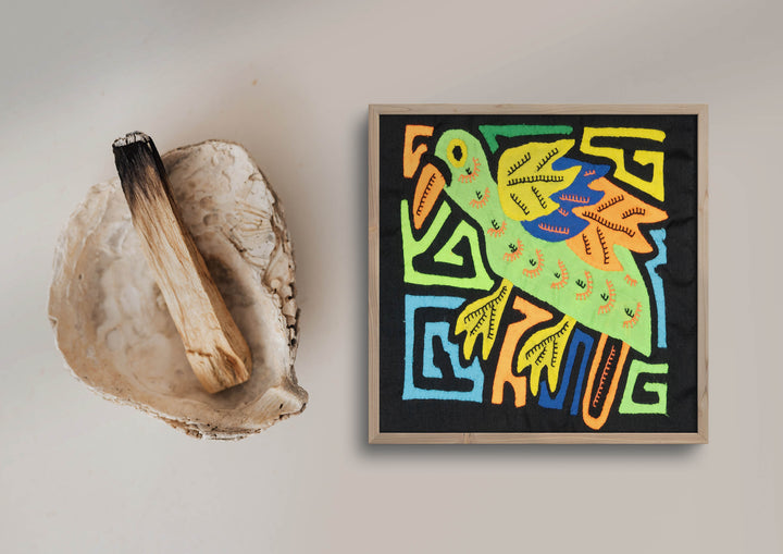 Multicolor Green Blue And Orange Bird Molita