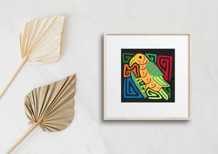 Multicolor Green And Orange Bird Molita