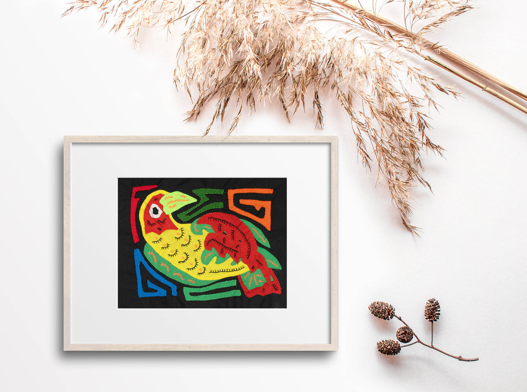 Multicolor Red And Chartruce Bird Molita