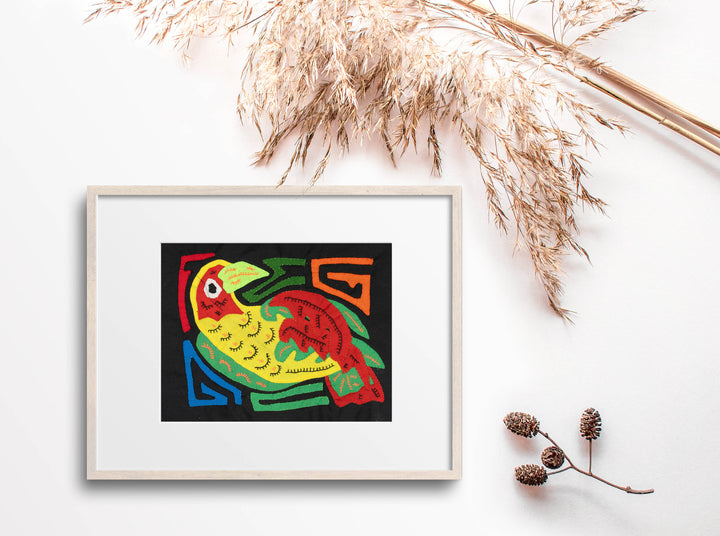 Multicolor Red And Chartruce Bird Molita