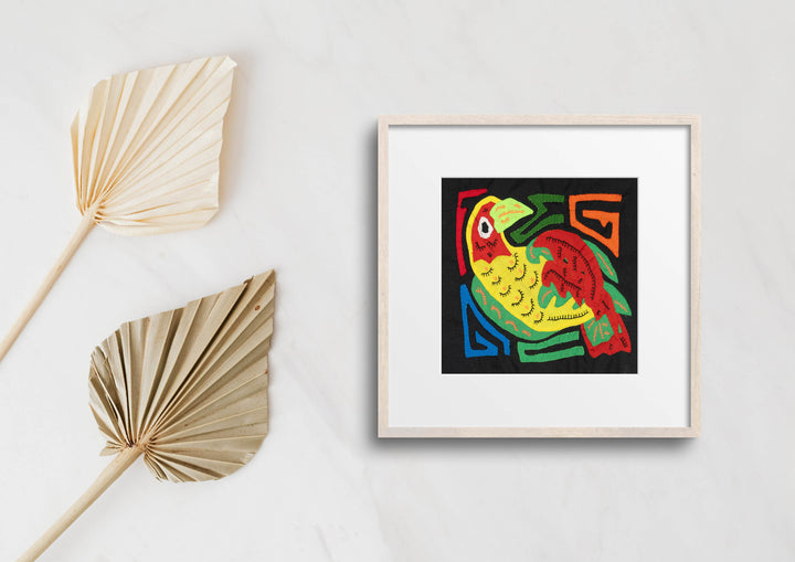 Multicolor Red And Chartruce Bird Molita