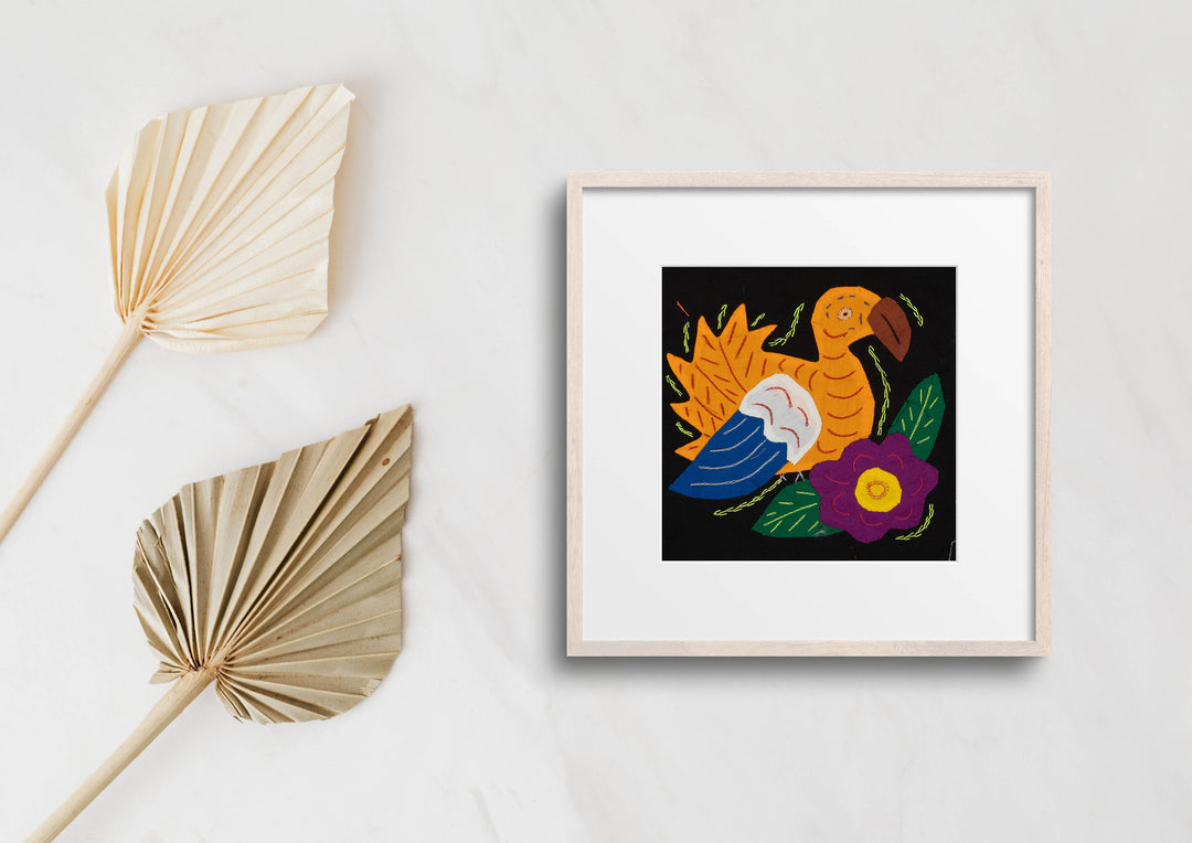 Multi-Color Parrot Bird Gold And Blue Molita