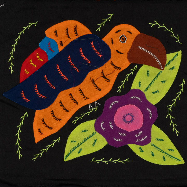 Multi-Color Parrot Bird Navy And Orange Molita