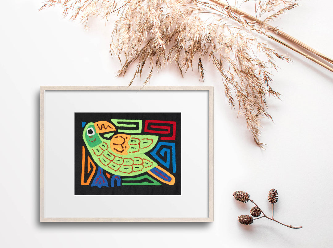 Multicolor Green And Orange Bird Molita