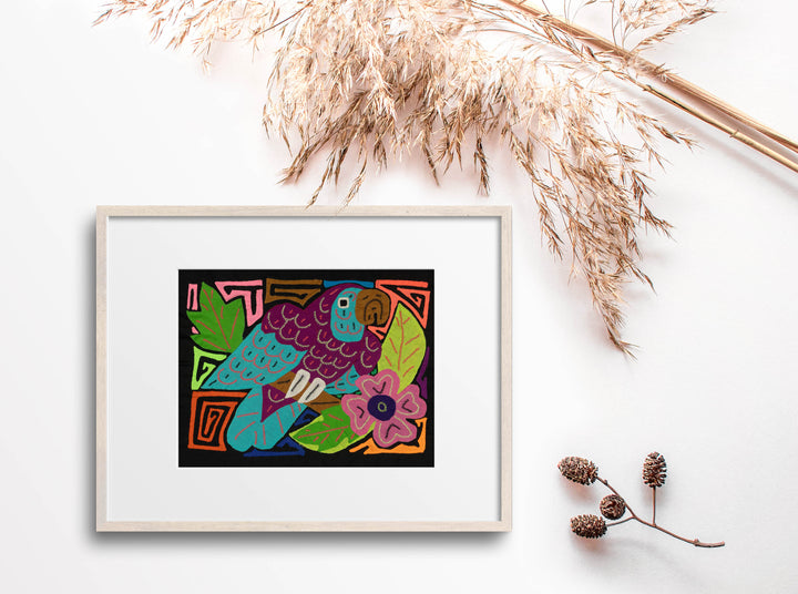 Multi-Color Parrot Bird Blue And Purple Molita