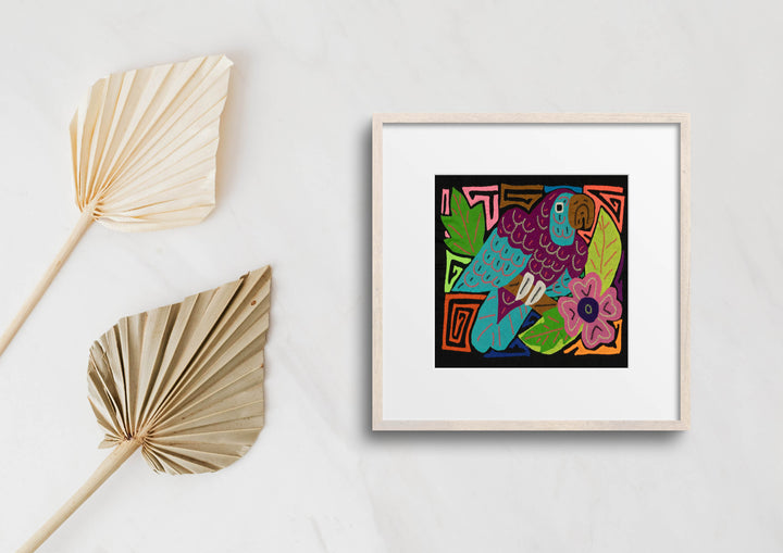 Multi-Color Parrot Bird Blue And Purple Molita