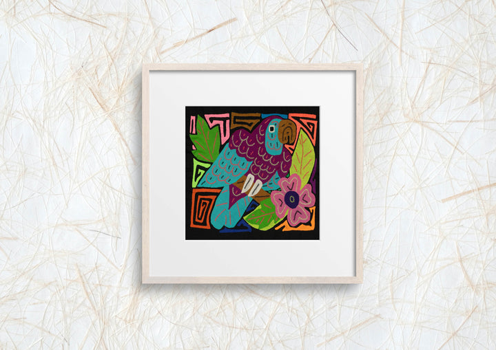 Multi-Color Parrot Bird Blue And Purple Molita