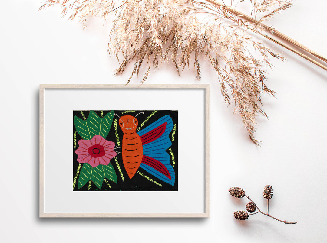 Multi-Color Butterfly Orange And Blue Molita