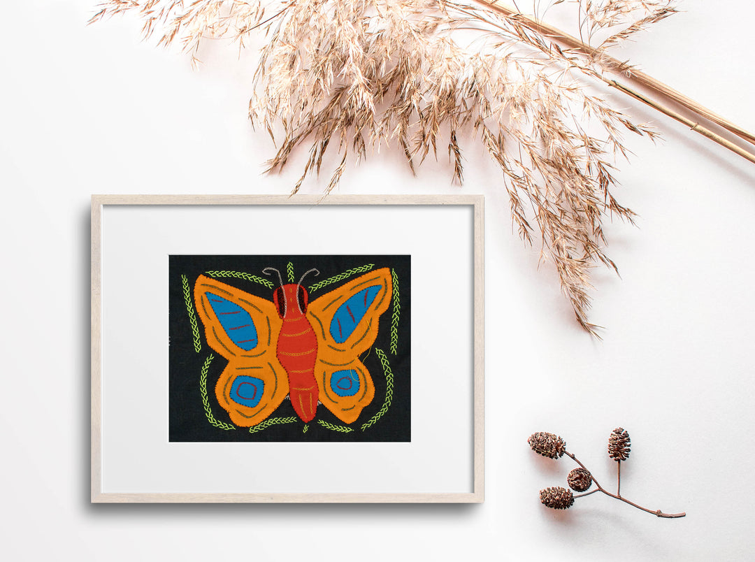 Multi-Color Butterfly Red Orange And Blue Molita