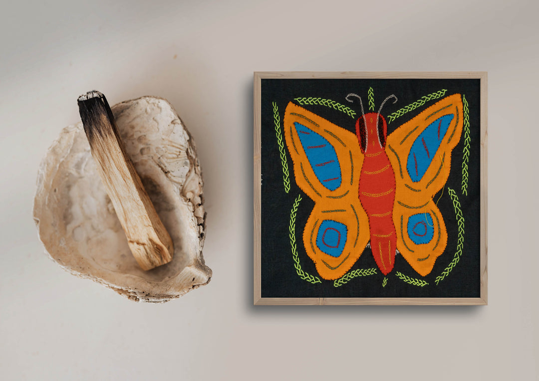 Multi-Color Butterfly Red Orange And Blue Molita