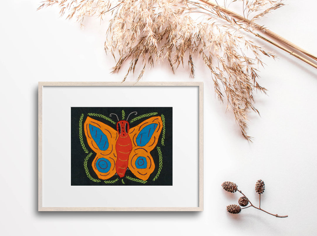Multi-Color Butterfly Red Orange And Blue Molita