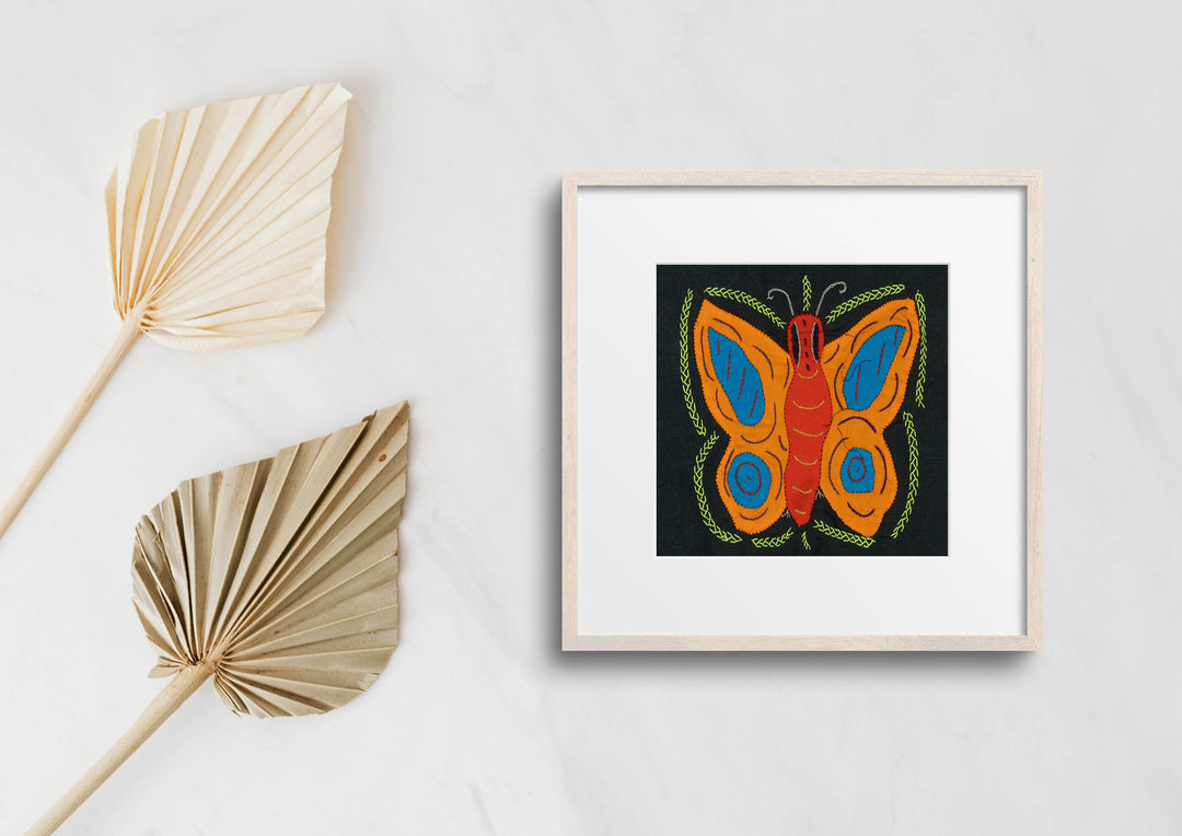 Multi-Color Butterfly Red Orange And Blue Molita