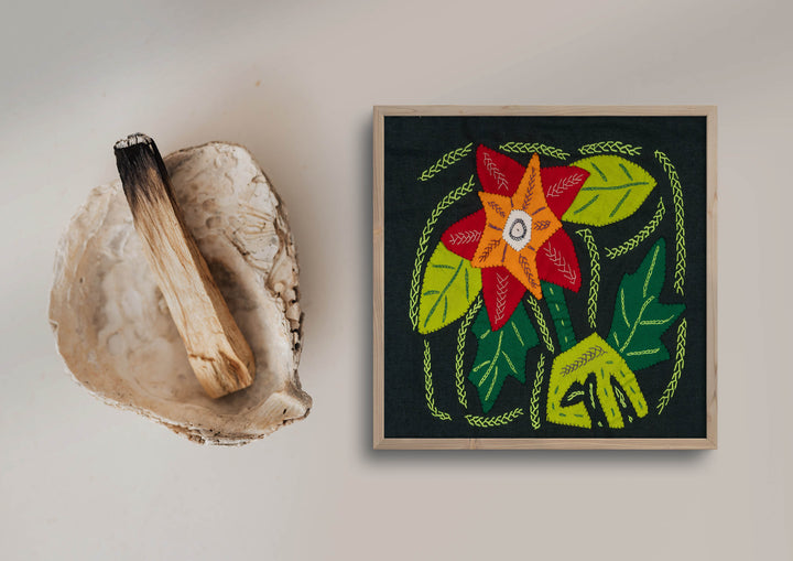 Multi-Color Floral Flower Red And Green Molita