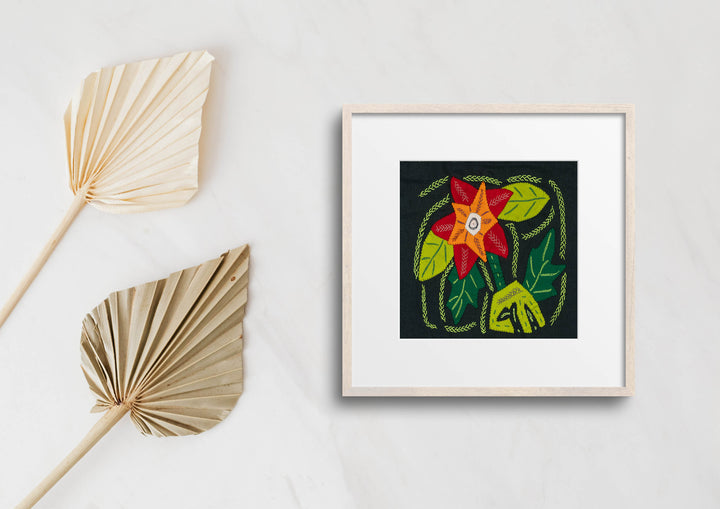 Multi-Color Floral Flower Red And Green Molita