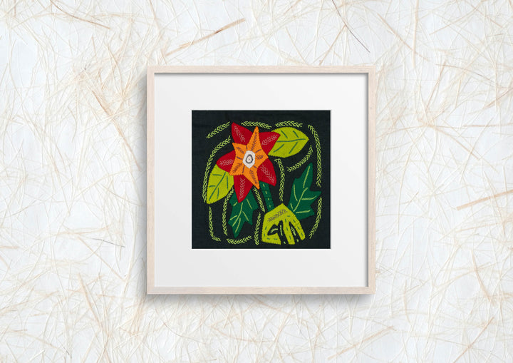 Multi-Color Floral Flower Red And Green Molita