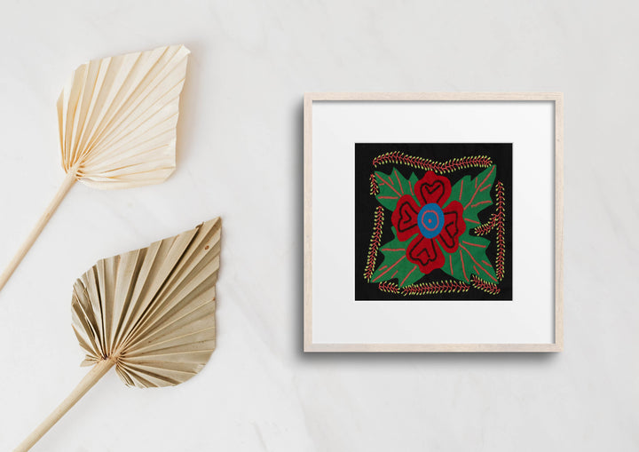 Multi-Color Floral Flower Red And Green Molita