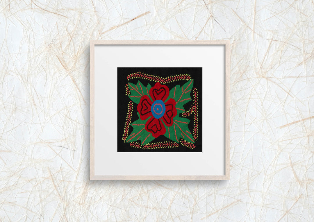 Multi-Color Floral Flower Red And Green Molita