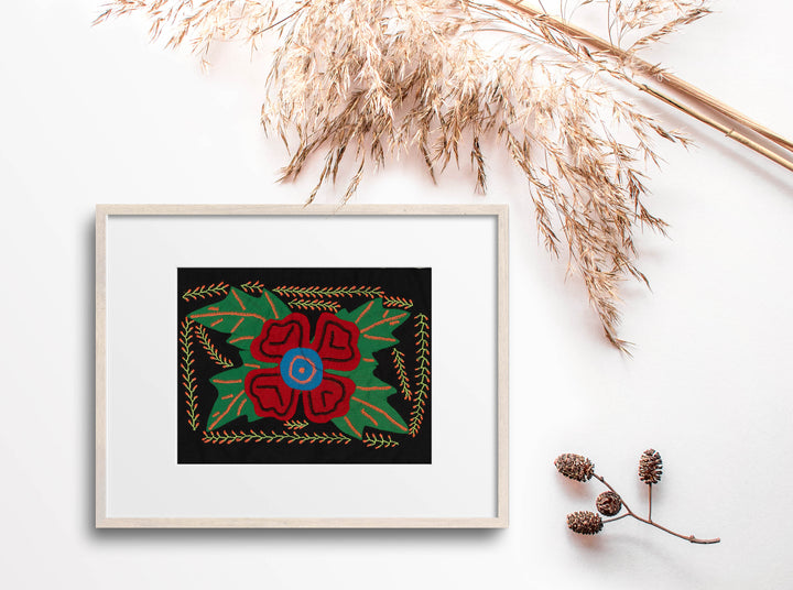 Multi-Color Floral Flower Red And Green Molita