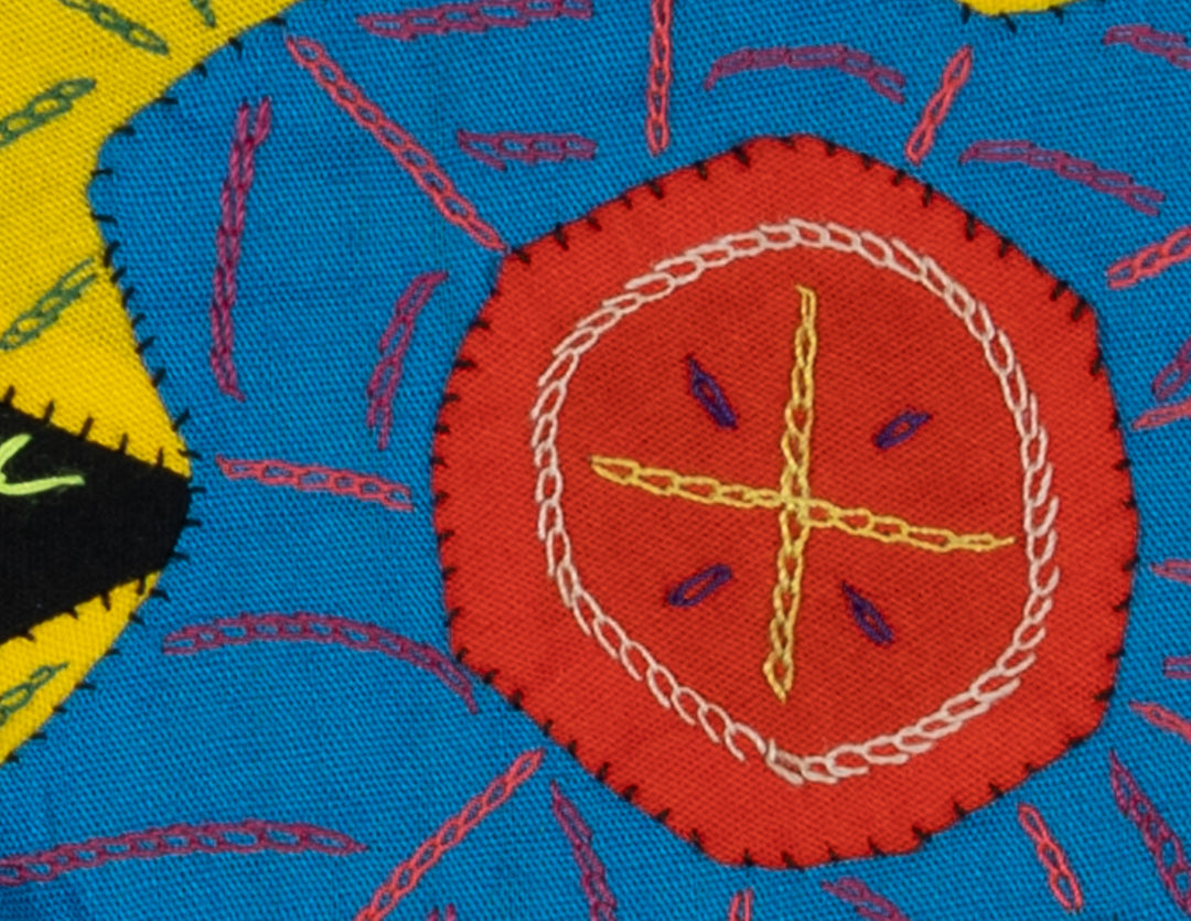 Multi-Color Floral Flower Blue And Yellow Molita