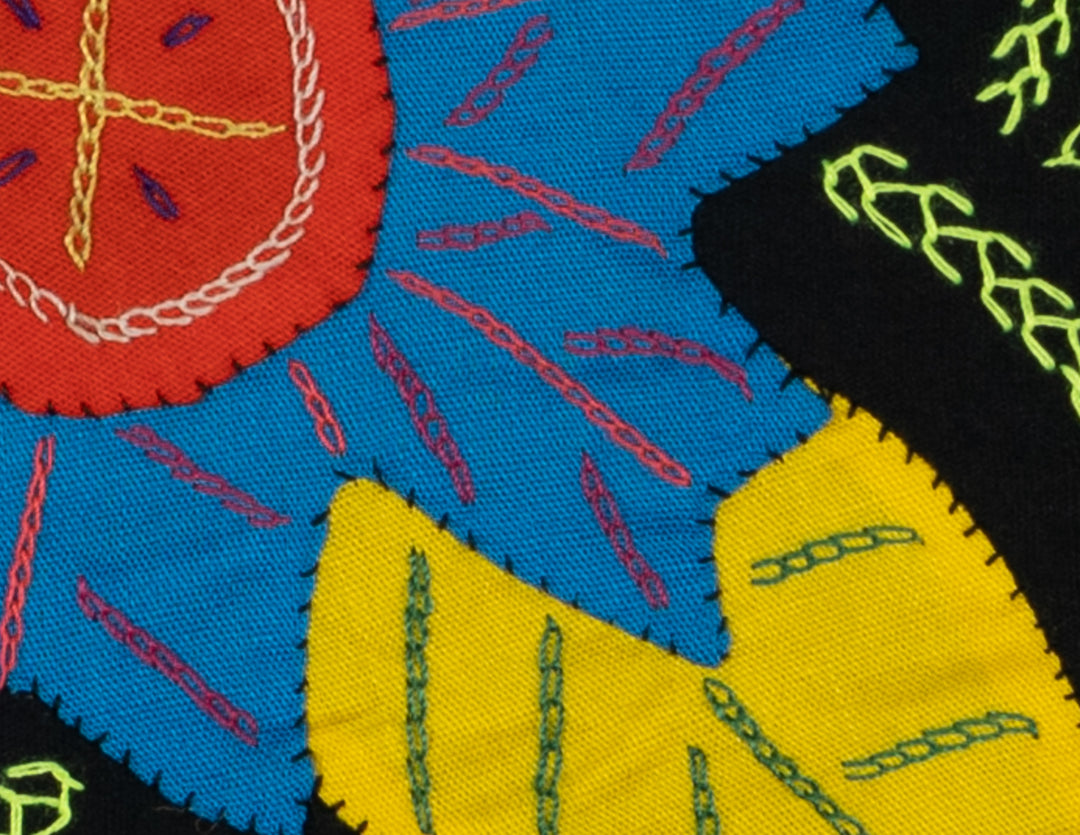 Multi-Color Floral Flower Blue And Yellow Molita