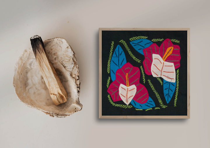 Multi-Color Floral Flower Blue And Red Molita