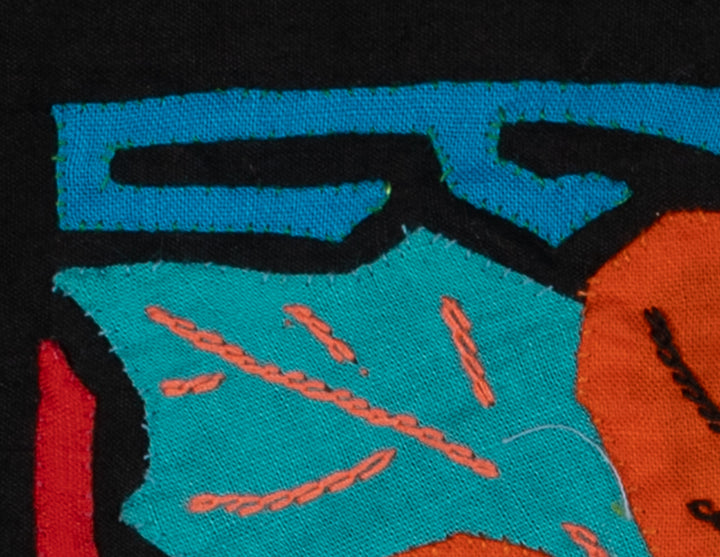 Multi-Color Floral Flower Orange And Blue Molita