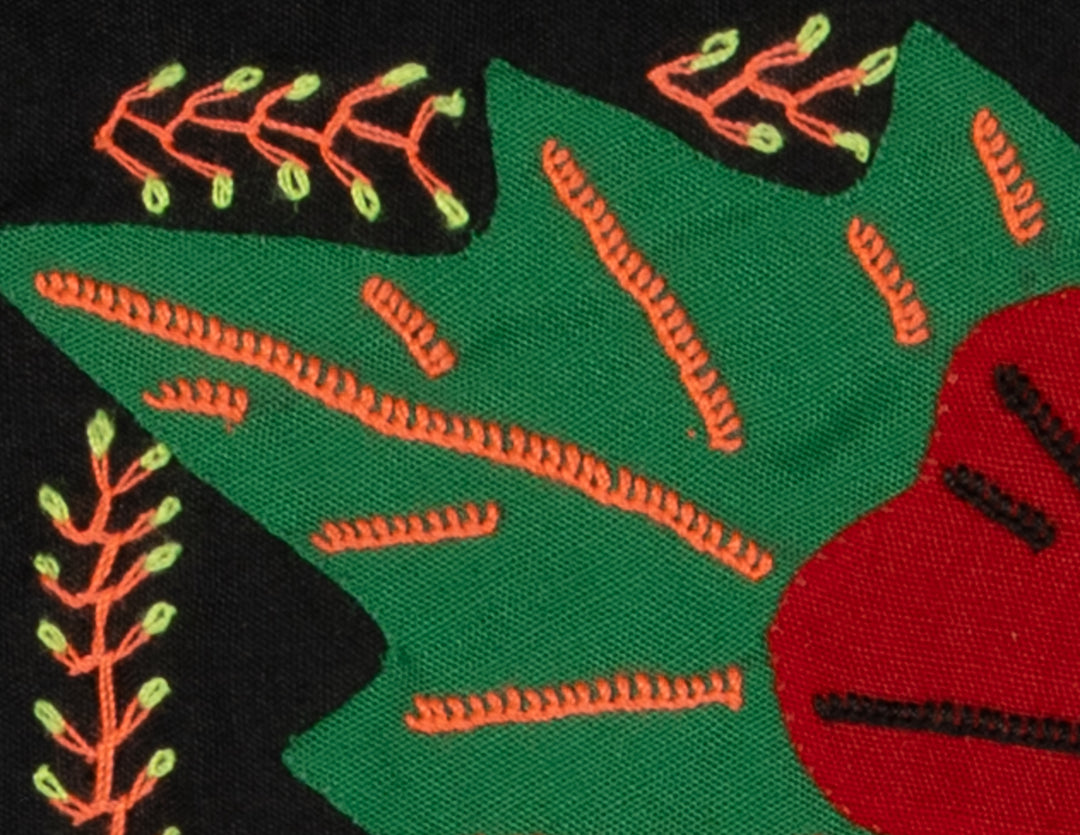 Multi-Color Floral Flower Green And Red Molita