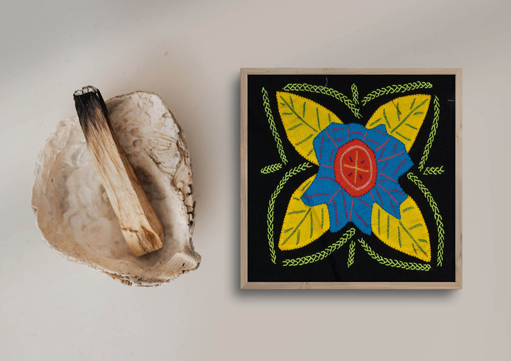 Multi-Color Floral Flower Blue And Yellow Molita