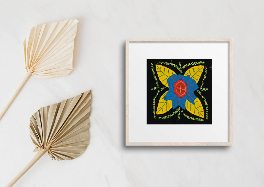 Multi-Color Floral Flower Blue And Yellow Molita