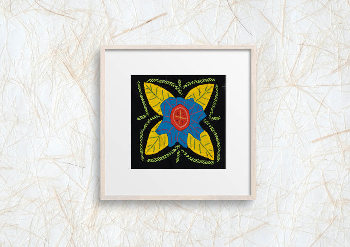 Multi-Color Floral Flower Blue And Yellow Molita