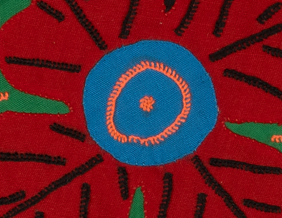 Multi-Color Floral Flower Green And Red Molita