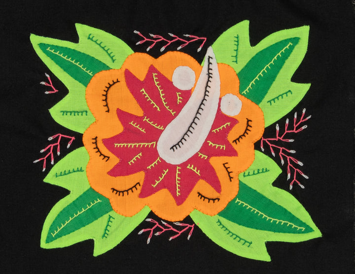 Multi-Color Floral Flower Orange And Green Molita