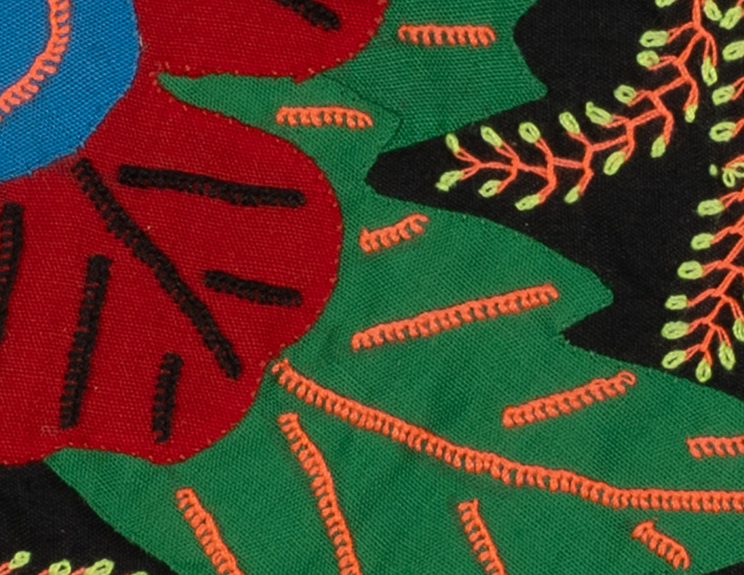 Multi-Color Floral Flower Green And Red Molita