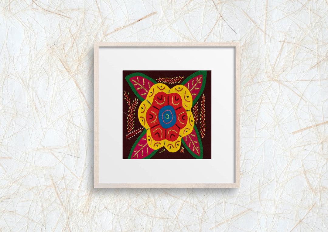 Multi-Color Floral Flower Red And Yellow Molita